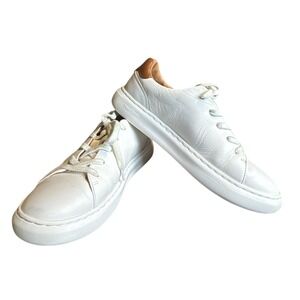 Johnston & Murphy Kids Anders Leather Sneakers White Grain Lace-Up Size 3M Boys
